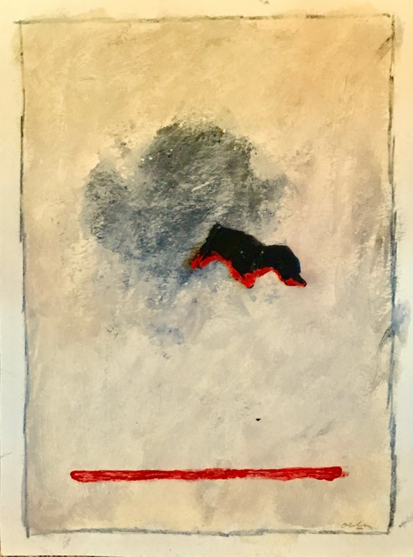 P18-5; juni 2018; collage en acryl op papier; (40 x 30 cm)
